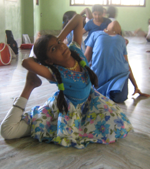 Indian girl doing yoga